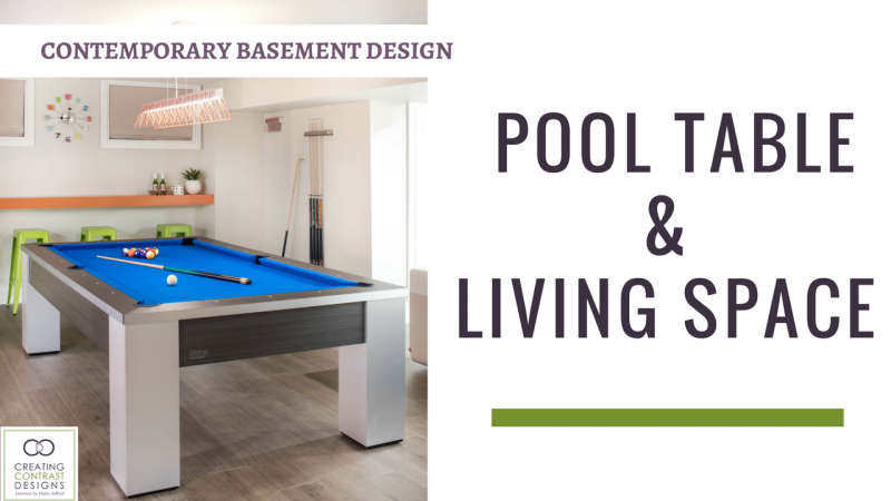 Basement Design Living Space & Pool Table