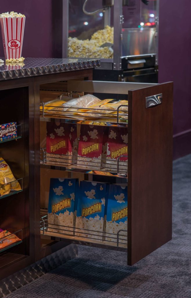 Custom Candy Cabinet with pull out storage