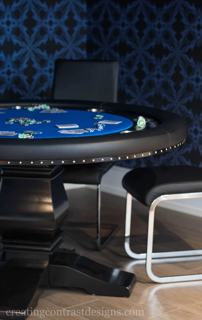 Details of this gorgeous poker table