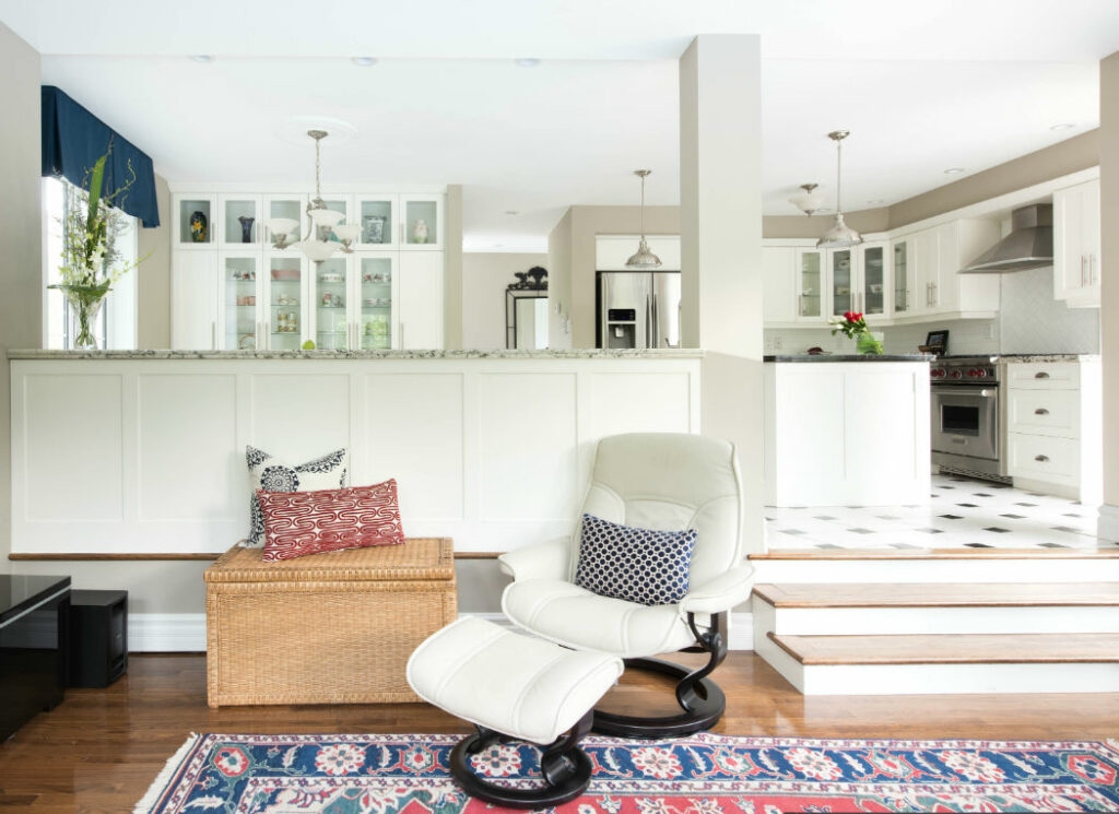 White Leather Chair And Matching Foot Rest