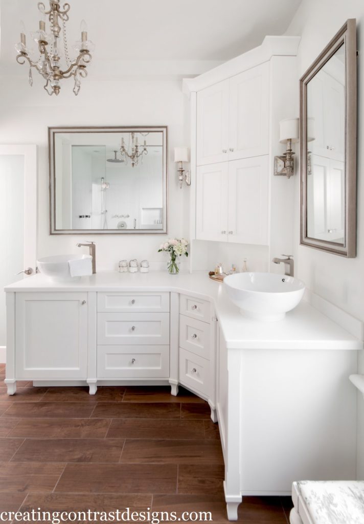 Cabinetry & Walls in Snowfall White by Benjamin Moore.