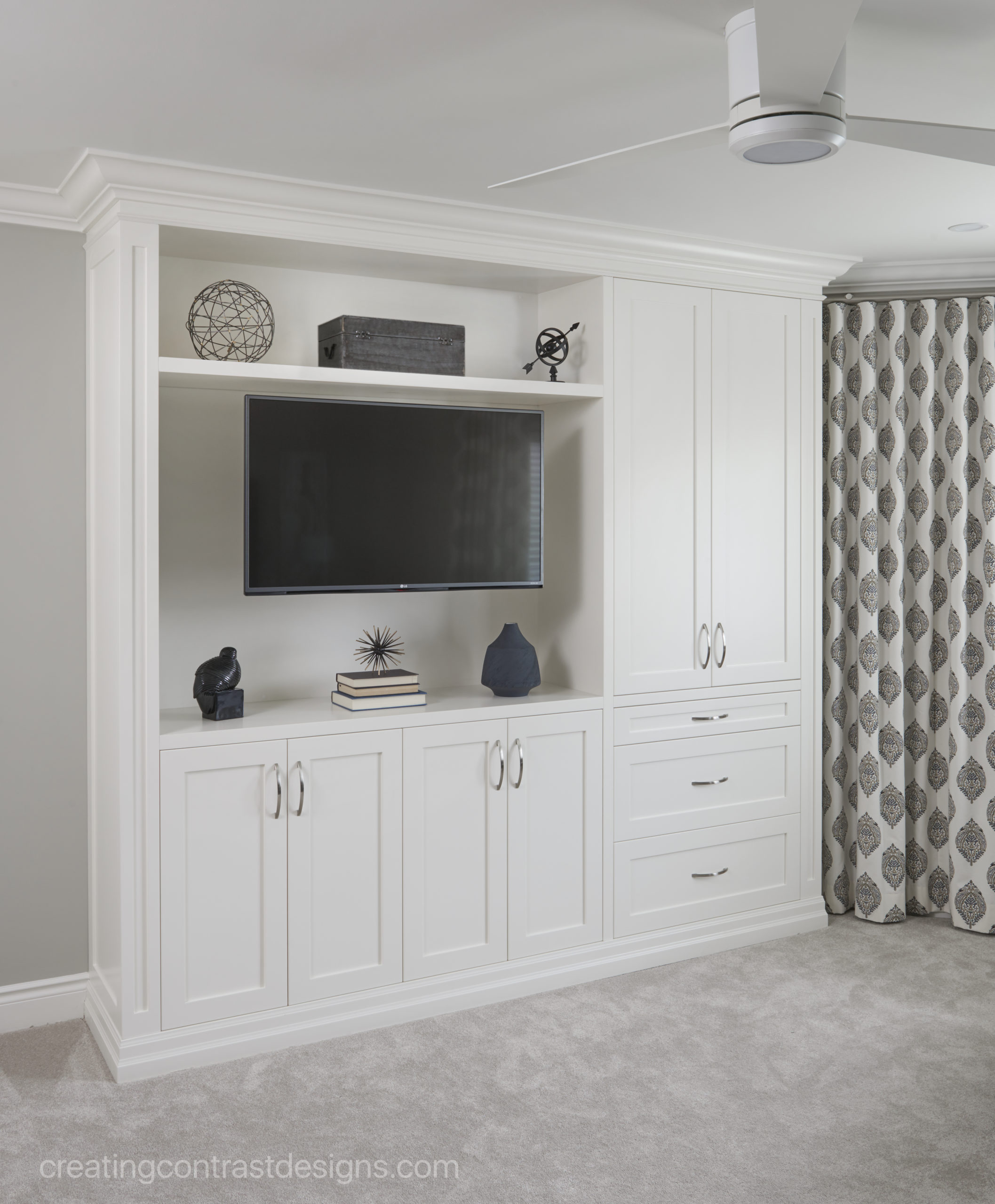 Custom Cabinetry in Cloud White by Benjamin Moore.