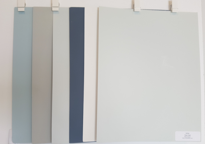 Colour Combination Large Paint Boards Sea Salt Hale Navy White Dove