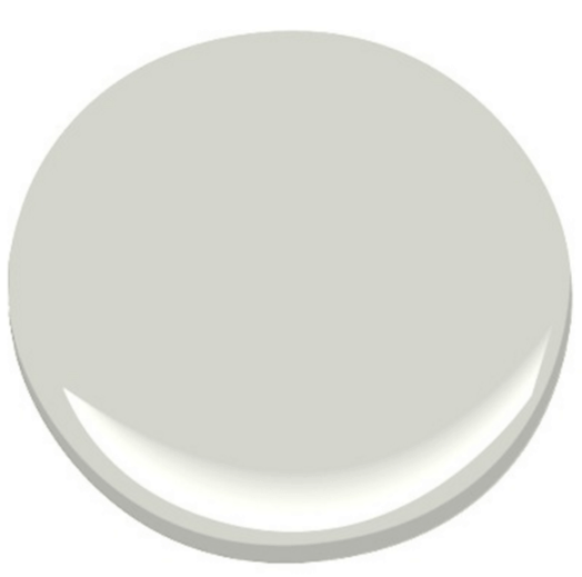 Benjamin Moore Gray and Blue paint samples for the interior of the house:  Stonington Gray (HC-170), W…