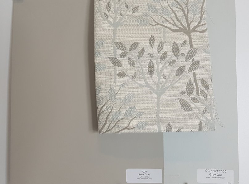 Colour Comparisons With Fabric Gray Owl Benjamin Moore And Anew Gray Sherwin Williams