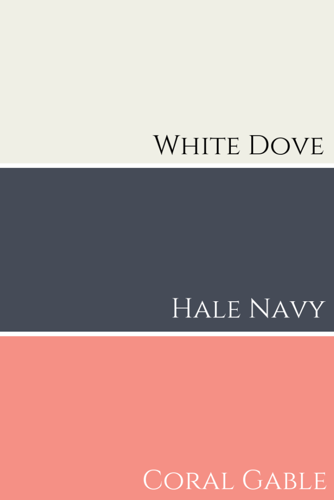 Paint colour combination Coral Gable & Hale Navy & White Dove