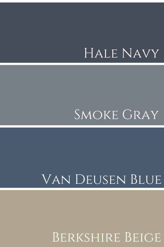 Hale Navy & Smoke Gray & Van Deusen Blue & Berkshire Beige Comparison