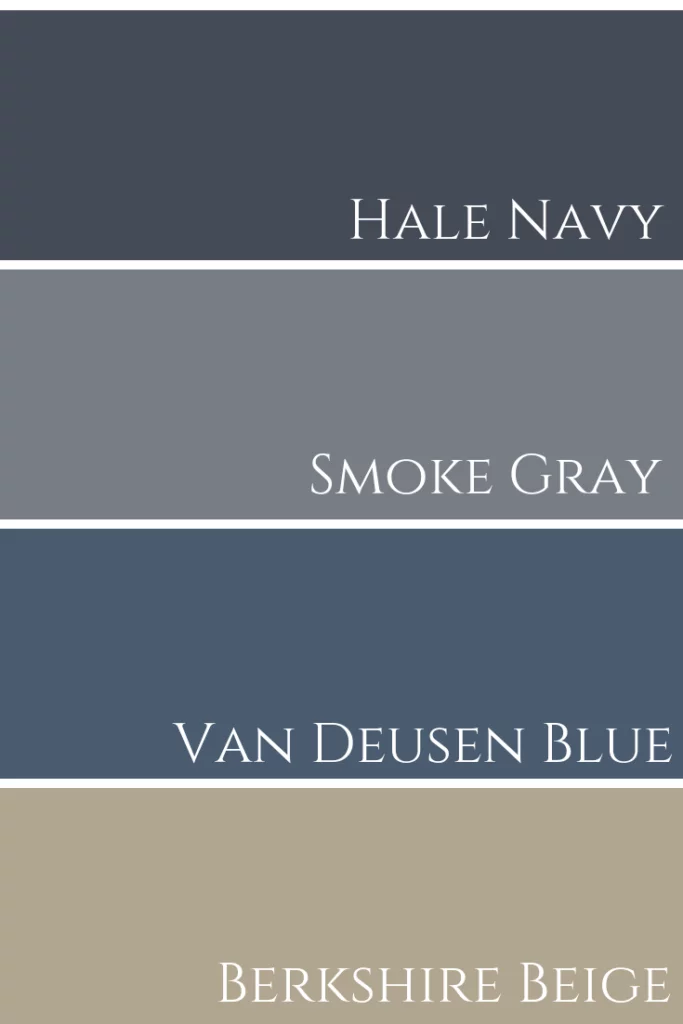 Hale Navy & Smoke Gray & Van Deusen Blue & Berkshire Beige Comparison