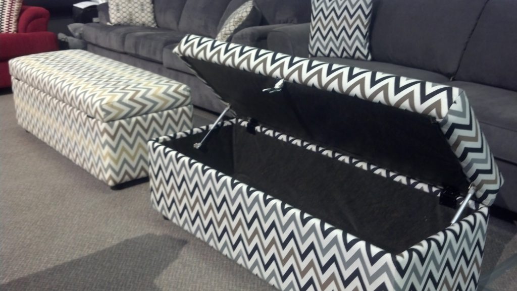 Chevron Patterned Ottoman