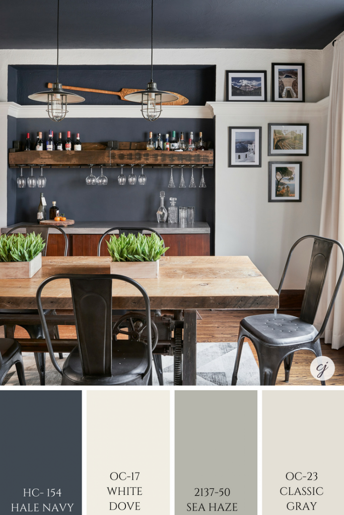 White Dove and Hale Navy pairs nicely with Classic Gray and Sea Haze..