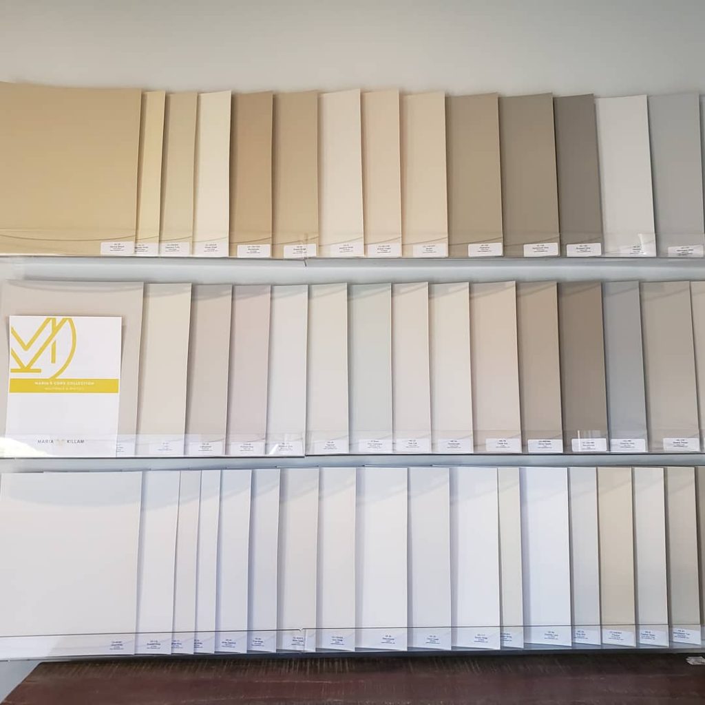 Painted colour boards Benjamin Moore Core Collection