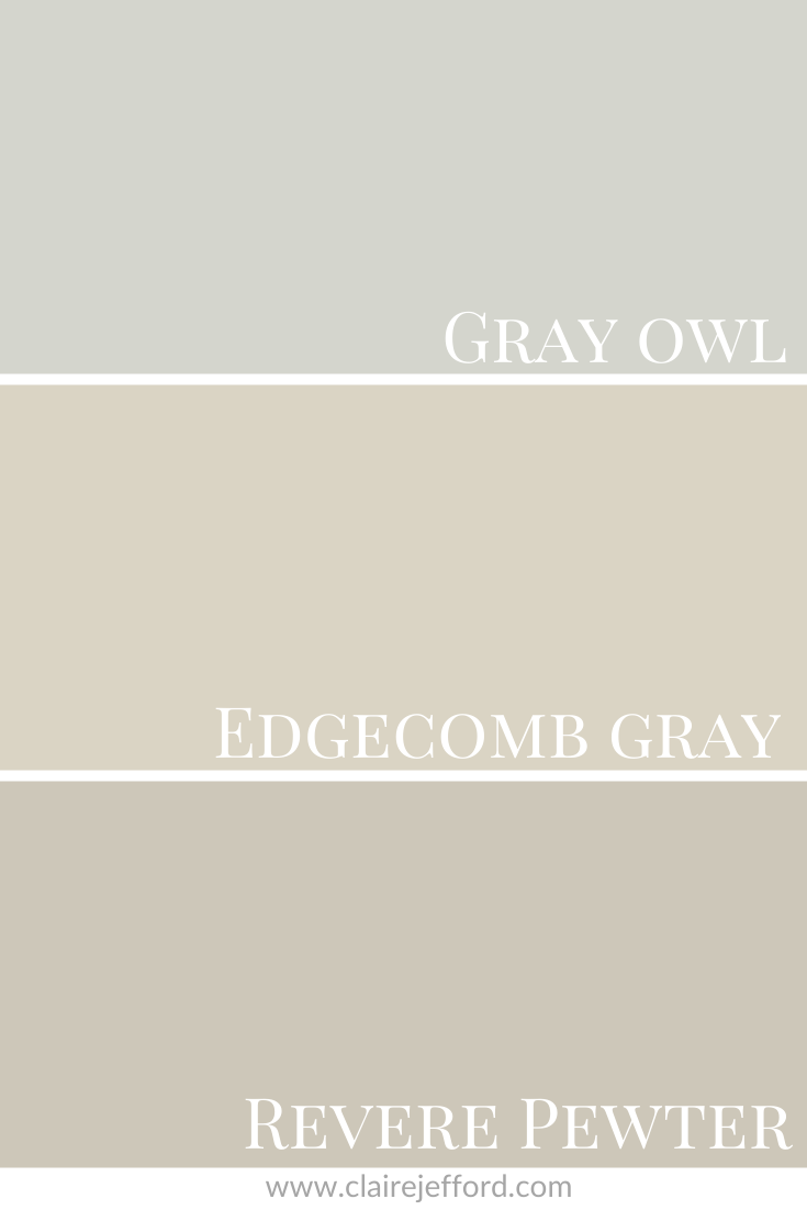 Gray Owl, Edgecomb Gray and Revere Pewter