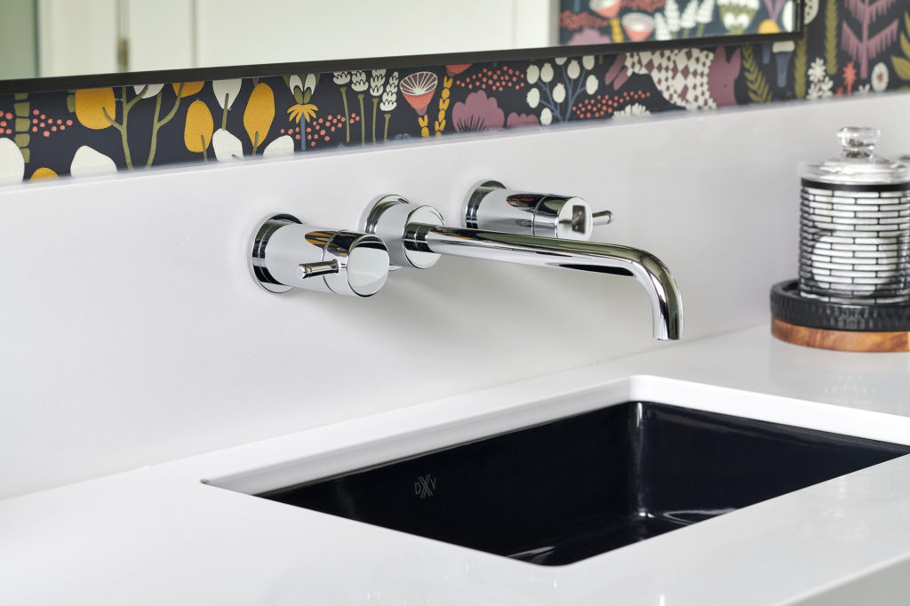 Black Sink Dxv White Counter Top Wall Mounted Faucet Chrome