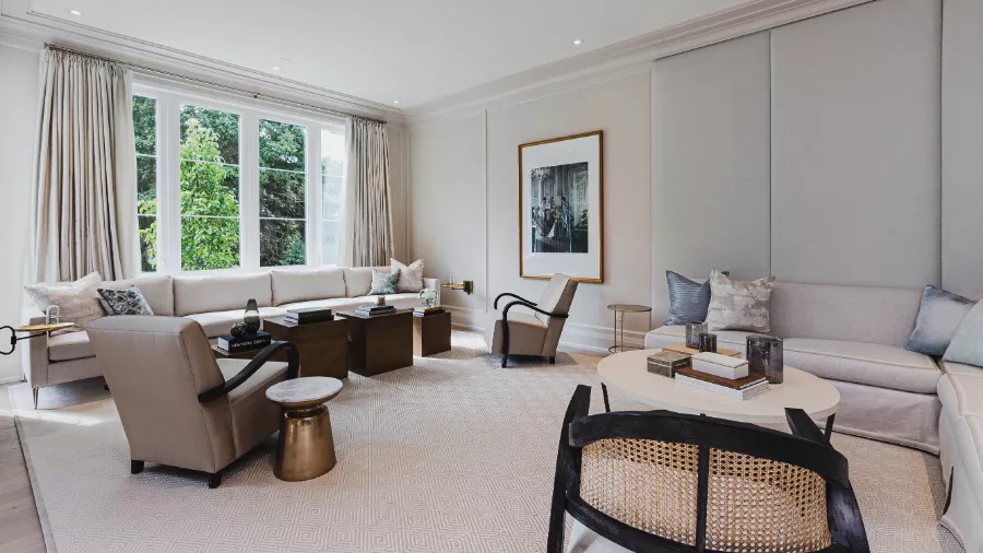 1 Oakville Showhome Neutral Living Room White Sofa Pale Oak Benjamin Moorejpg