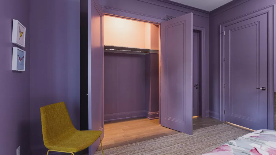 2 Oakville Home Purple Closet Benjamin Moore Paint