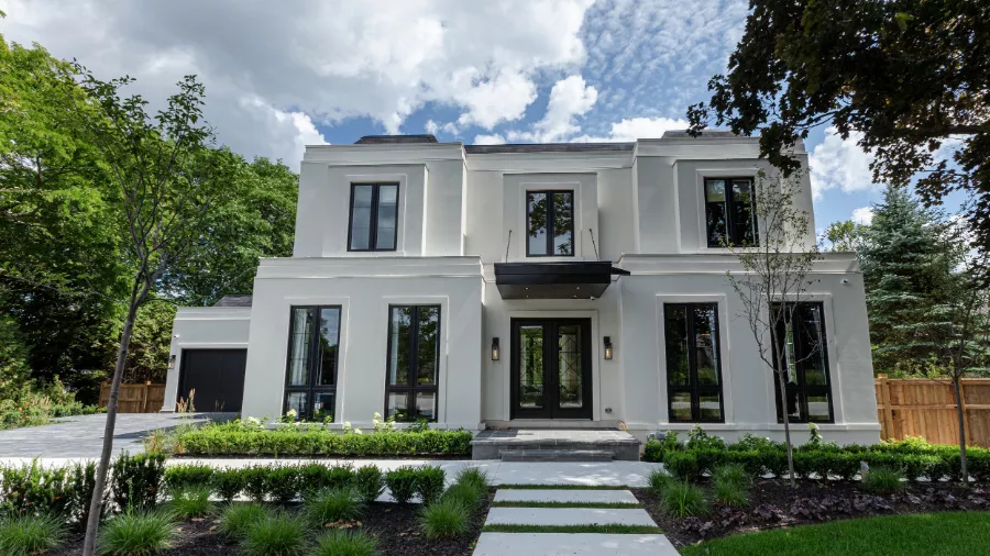 4 Oakville Showhome White Exterior Black Windows Black Doors 8