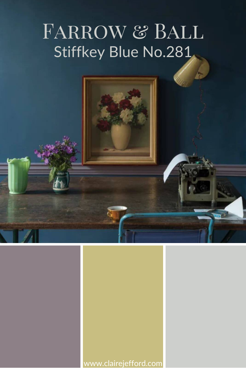 Farrow and Ball
Stiffkey Blue
Brassica
Churlish Green
Skylight