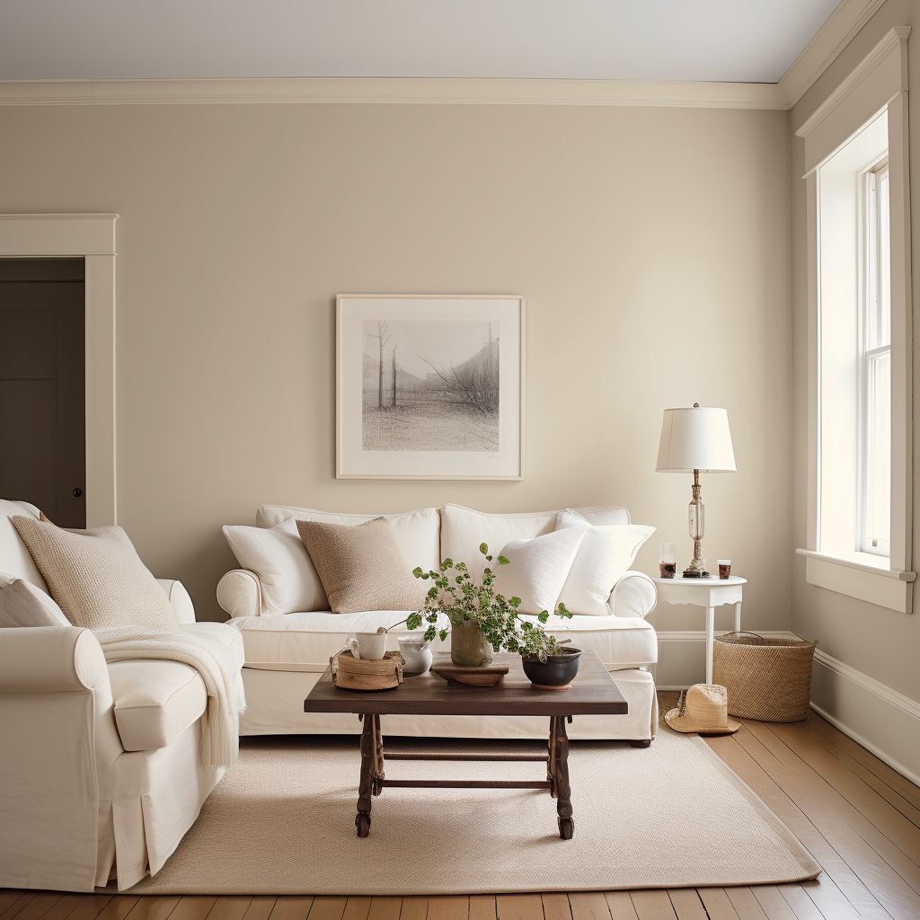 Farrow And Ball Dropcloth With White Sofa Living Room