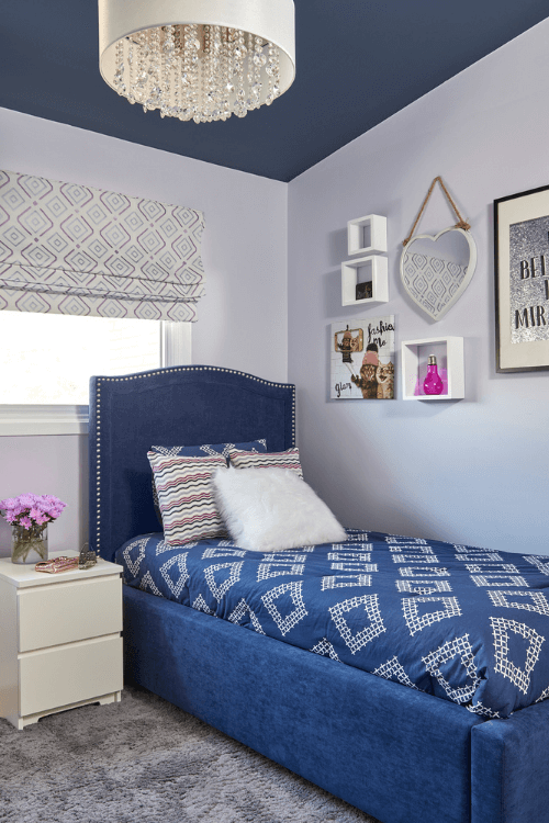 Marine Blue, lavender ice, teen girl's room
