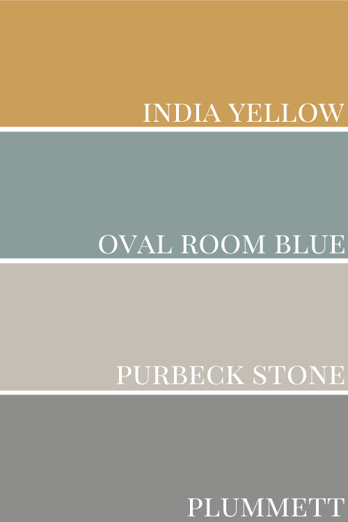 India Yellow Oval Room Blue Purbeck Stone And Plummett 