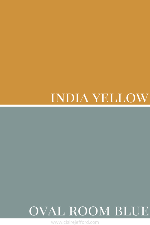 India Yellow Oval Room Blue 