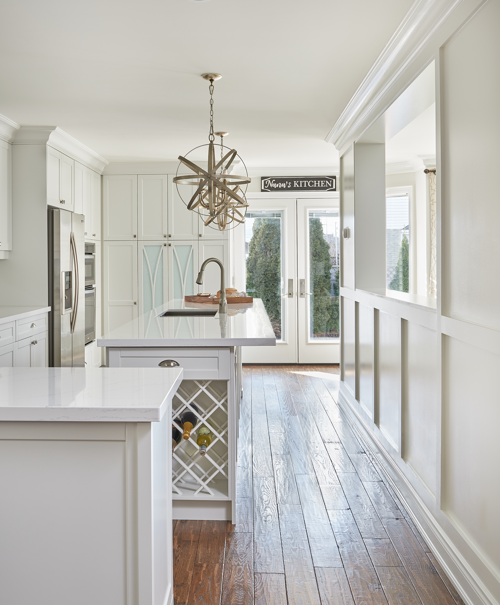 Beautiful White Kitchen With Natural Hard Wood Floors