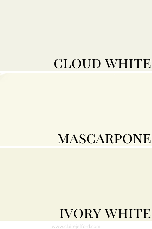 Benjamin Moore Mascarpone Comparison Cloud White Ivory White