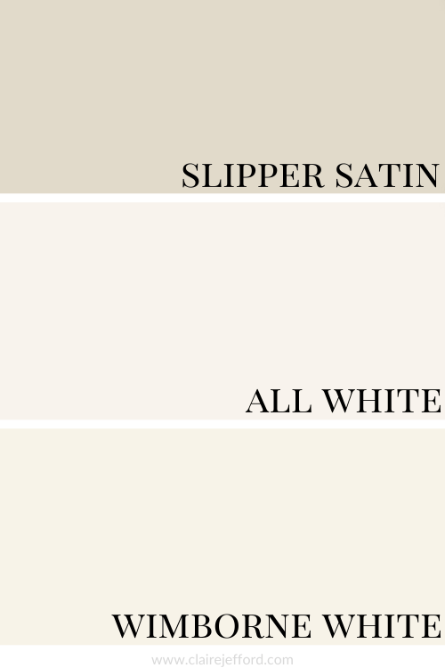 Slipper Satin All White And Wimborne White By Farrow Ball 