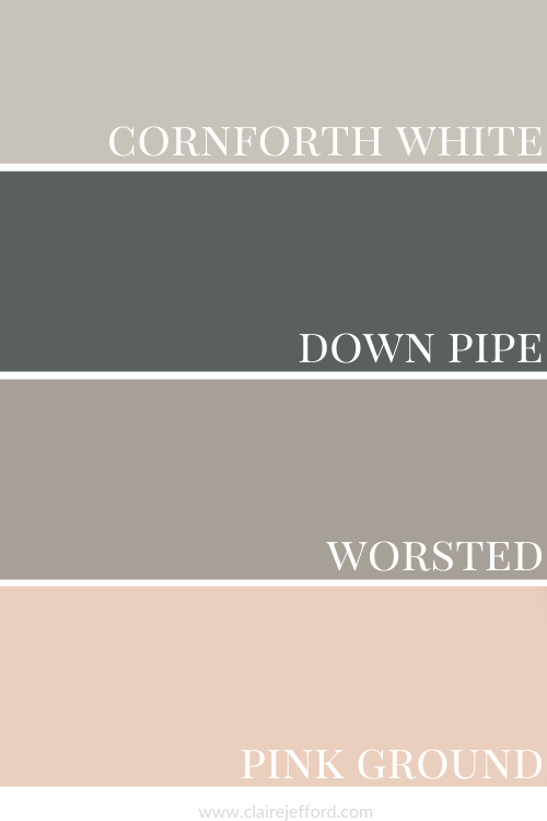 Cornforth White, Down Pipe, Worsted, Pink Ground palette