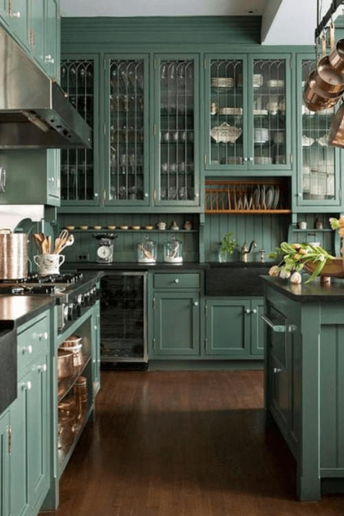 Green Smoke by Farrow & Ball Kitchen