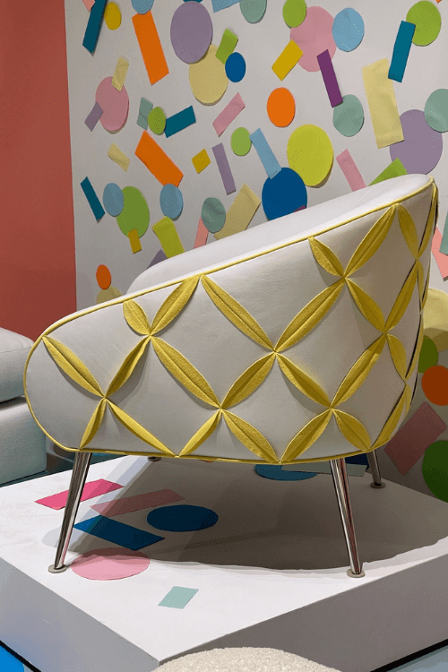 yellow ribbon chair, modern yellow chair