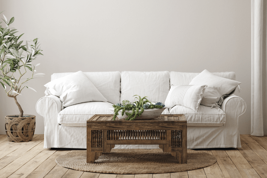 skirted sofa, farmhouse design style