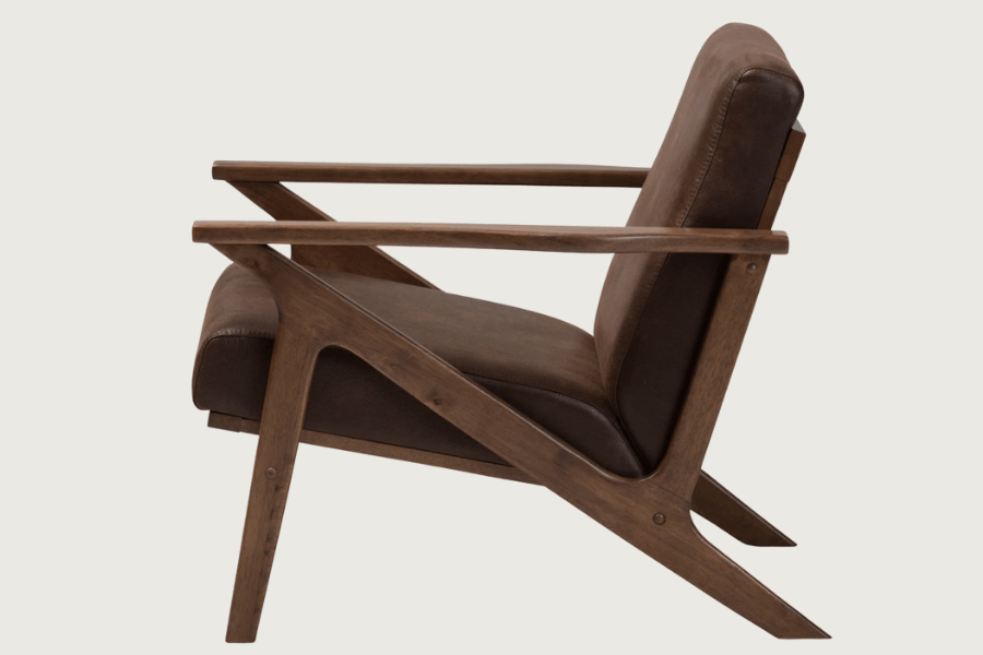 dark brown leather mcm chair