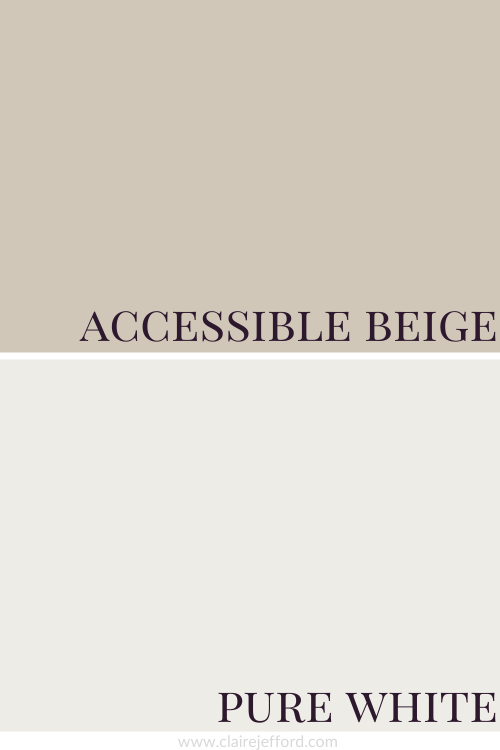 Accessible Beige, Pure White