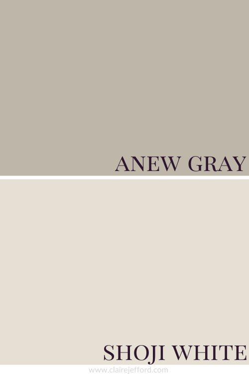 Anew Gray, Shoji White, Sherwin Williams