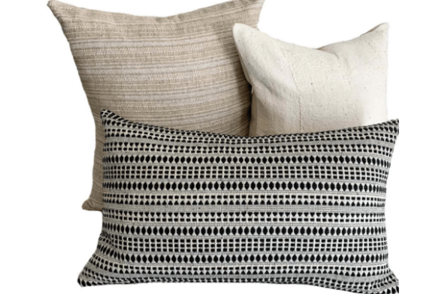 Striped cushions, striped pillows