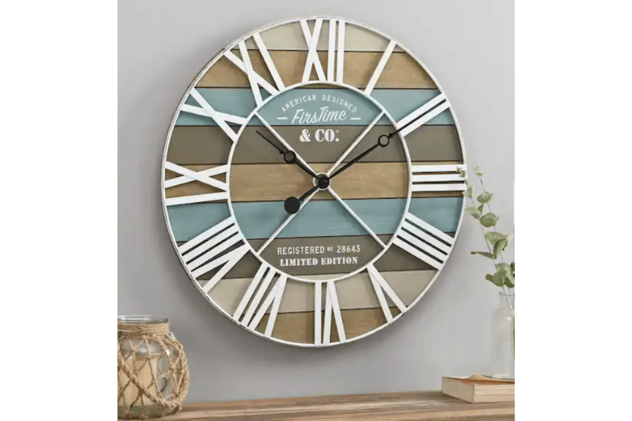 roman numeral clock, farmhouse, clock, country, wood clock
