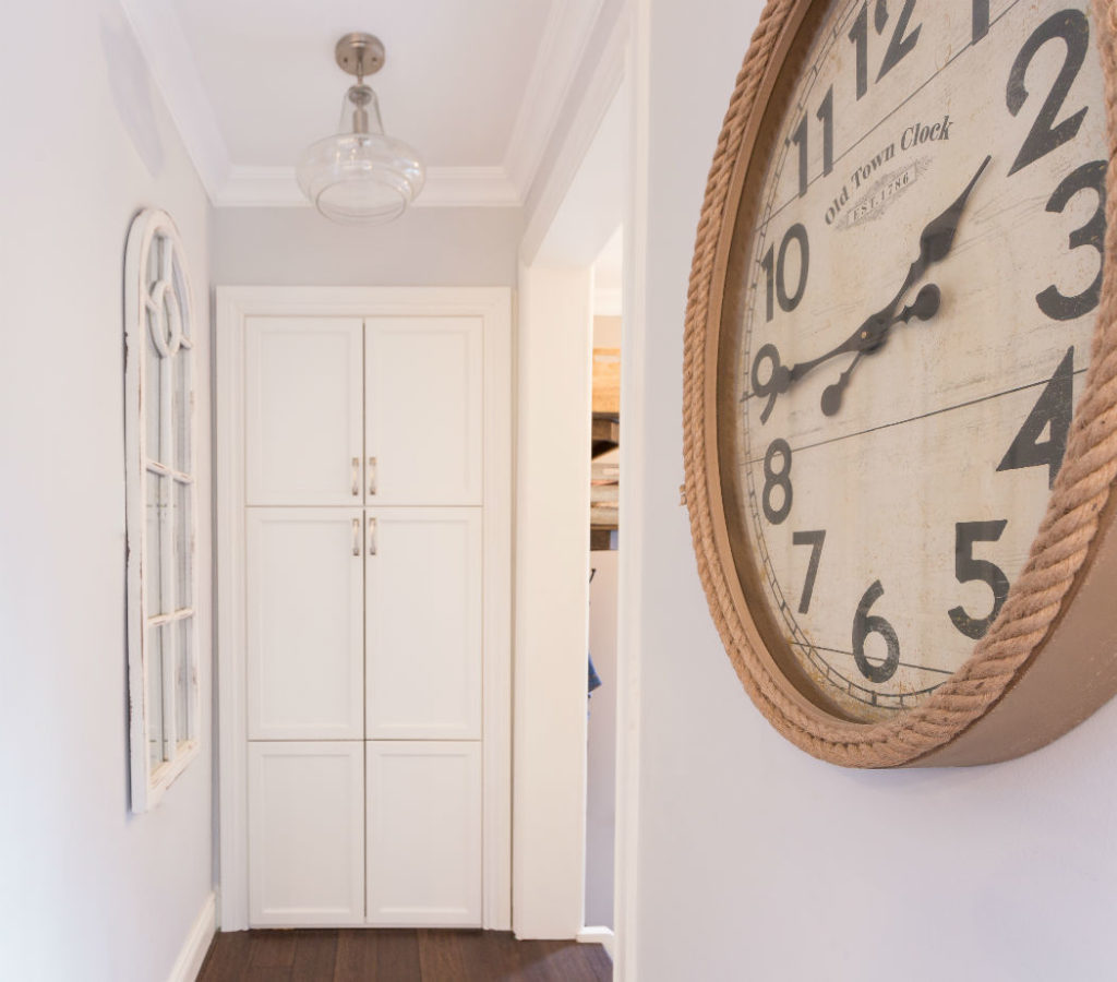 White Custom Cabinetry Large Clock Claire Jefford