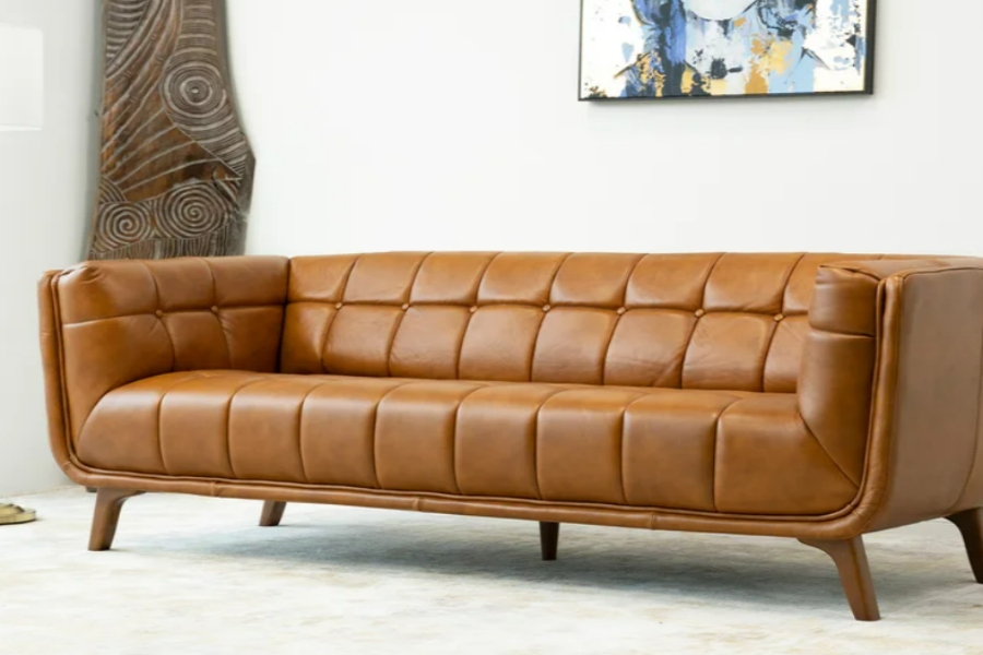 Leather Tufted Sofa 