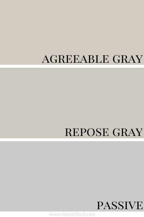 Agreeable Gray, Repose Gray, Passive, paint comparison, colour comparison