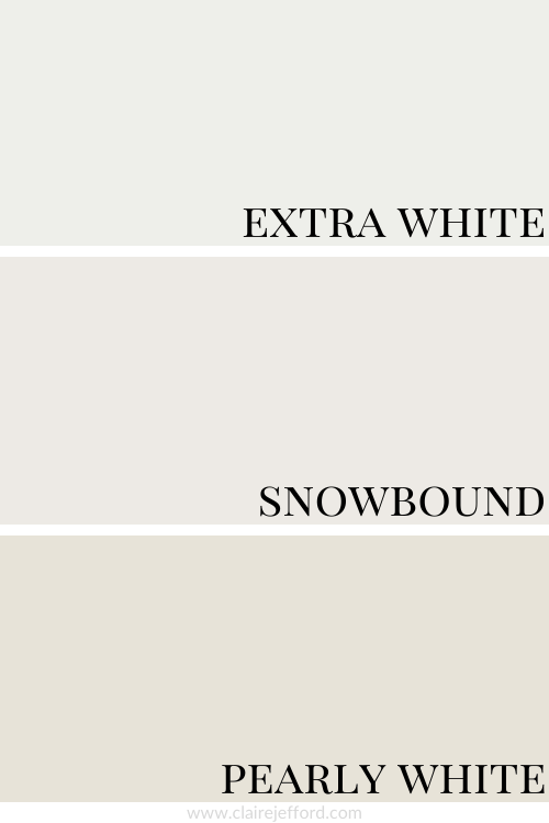Extra White, Snowbound, Pearly White, best white paints, sherwin williams, white trim