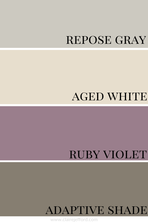 Repose Gray, Aged White, Ruby Violet Adaptive Shade