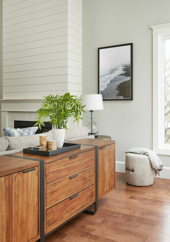 Living Room With Mid Century Credenza Claire Jefford Interior Design Ontario