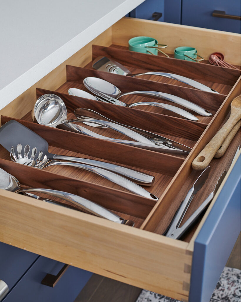 Hafele Walnut Cutlery Drawer Organization Smart Kitchen Storage