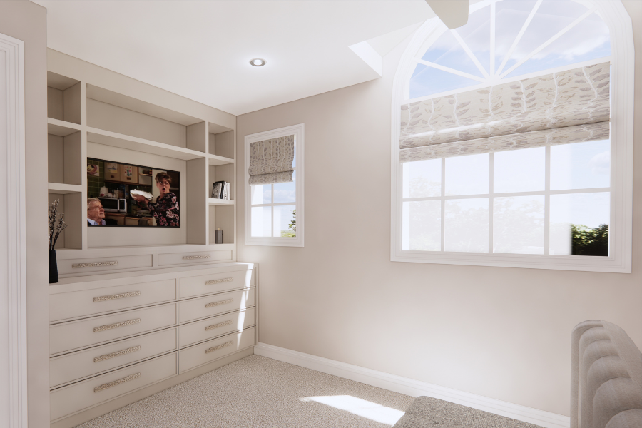 Bedroom Rendering Custom Tv Unit