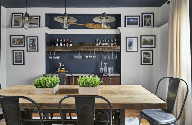 Benjamin Moore Colour Of The Year 2024 Blue Nova Claire Jefford   Dining Room Industrial Lighting And Benjamin Moore Hale Navy Painted Niche 1 768x501 