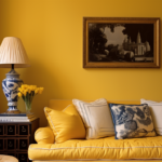 Farrow And Ball India Yellow Living Room With Yellow Sofa 1