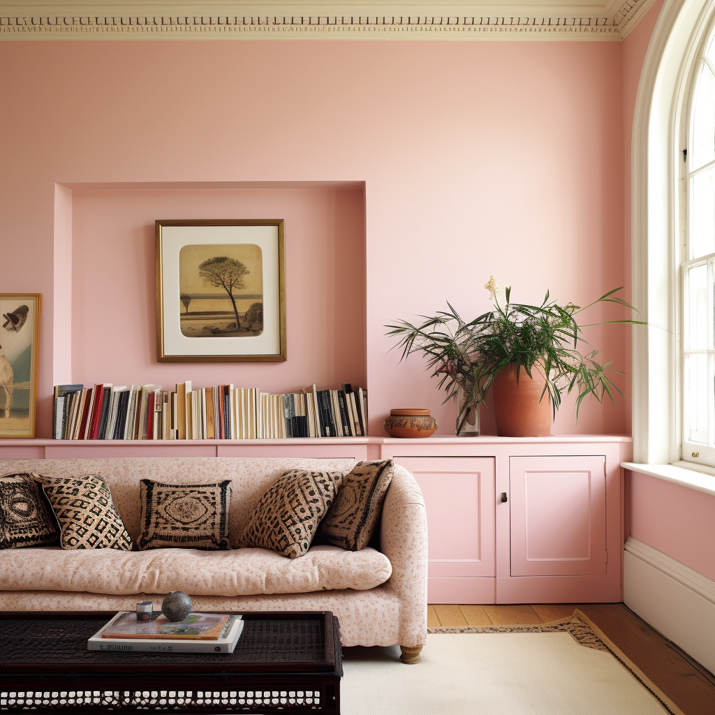 Farrow And Ball Pink Ground Living Room