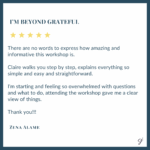 Zena Alame Workshop Testimonial