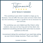 Jasmin Guerra Workshop Testimonial